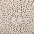 Knited Pouf Beige Cotton