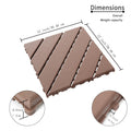 44 Pack Plastic Interlocking Deck Tiles Brown Brown Plastic