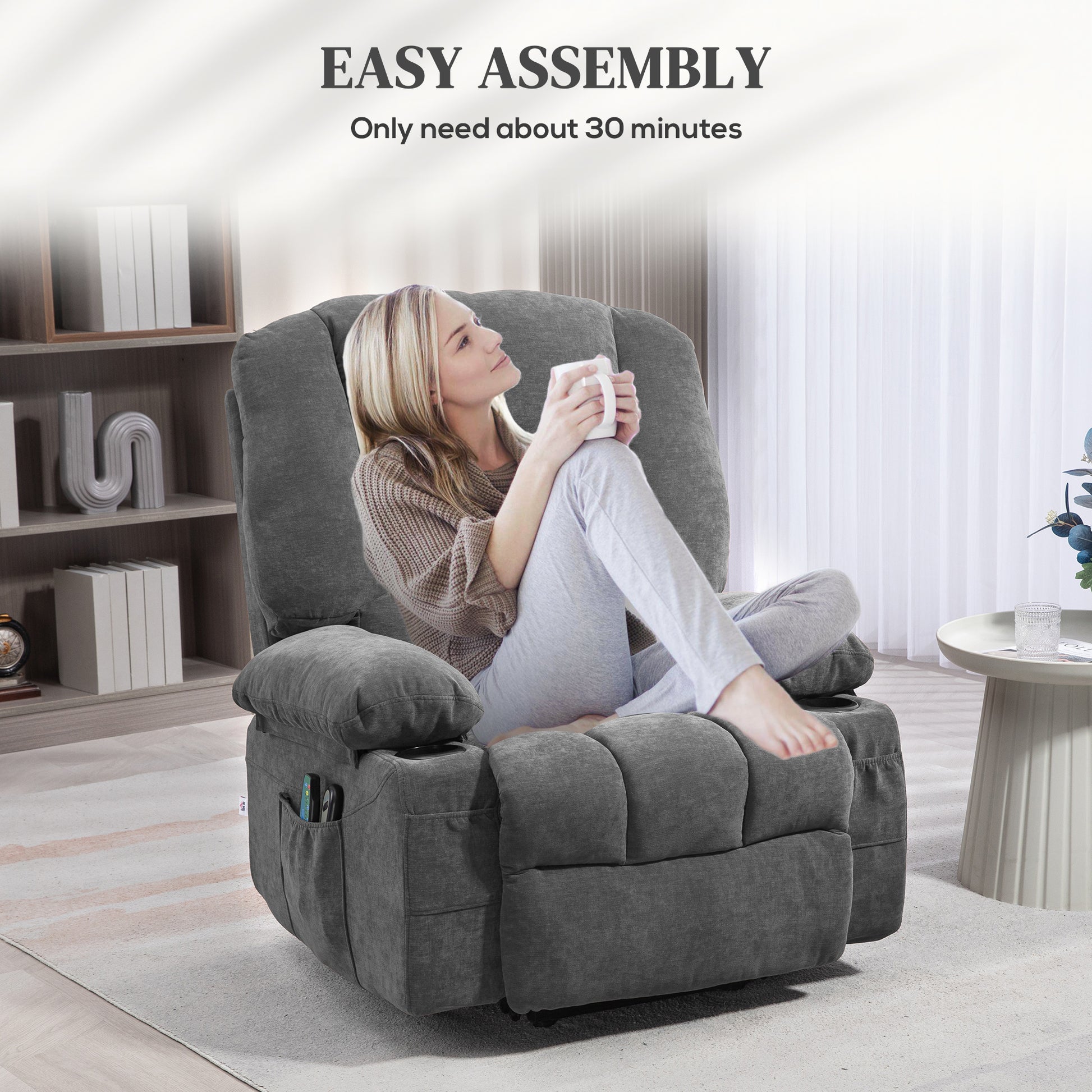 Homcom Power Lift Recliner Chair Sofa With Vibration Massage And Heat, Homcom Power Lift Recliner Chair Sofa With Vibration Massage And Heat,