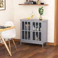 Kleankin Sideboard Buffet, Storage Cabinet With 2 Doors, Credenza For Multifunction In Kitchen, Console, Living Room, Gray Grey Mdf