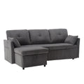 United We Win Furniture, Modular L Shaped Sofa, Modular Long Sofa With Reversible Chaise Lounge, Sofa Bed, Sleeper Sofa, Modular Sofa Combination With Storage Seats. Dark Grey Velvet 4 Seat