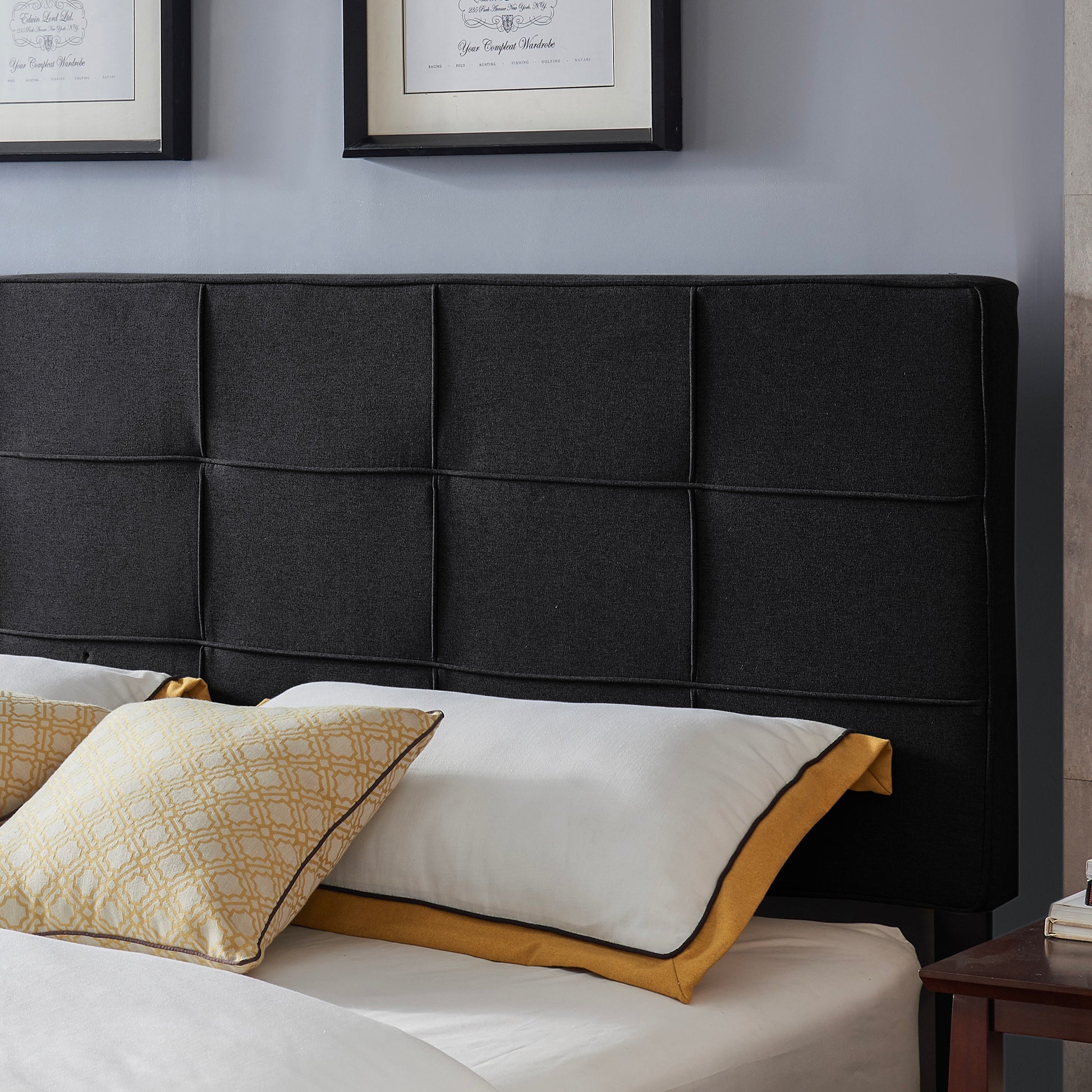 King Cal King Sized Headboard California King Black Fabric