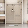 44 48 in. W x 76 in. H Frameless Shower Door, Single chrome-stainless steel