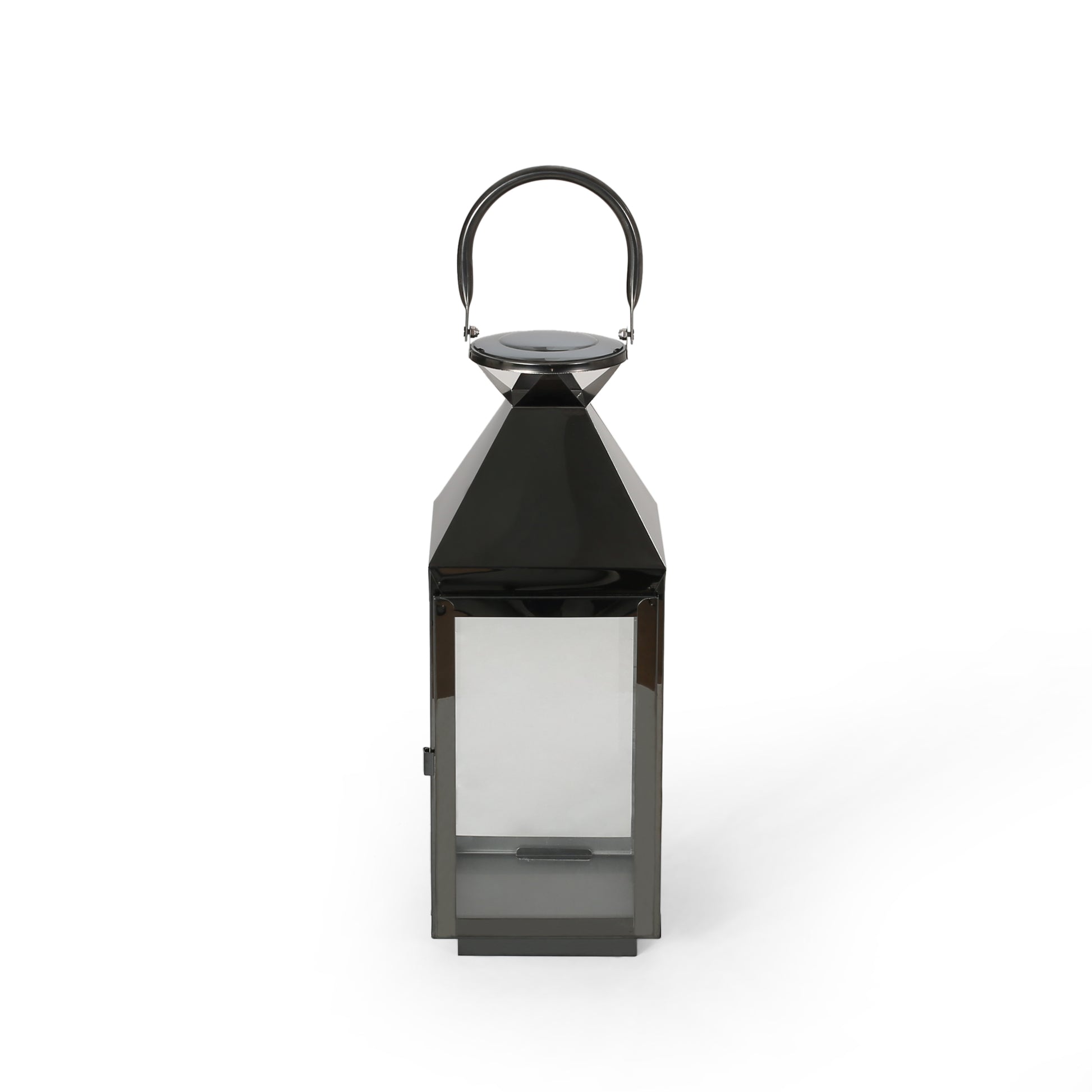 Tulsa 16"H Stainless Steel Lantern Black Stainless Steel