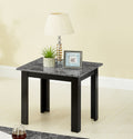 3Pc Set Traditional Style Rectangular Coffee Table Square Shape End Table Wooden Legs Black Finish Faux Marble Top Wooden Furniture Gray Finish Gray Gray Primary Living Space Traditional Rectangular