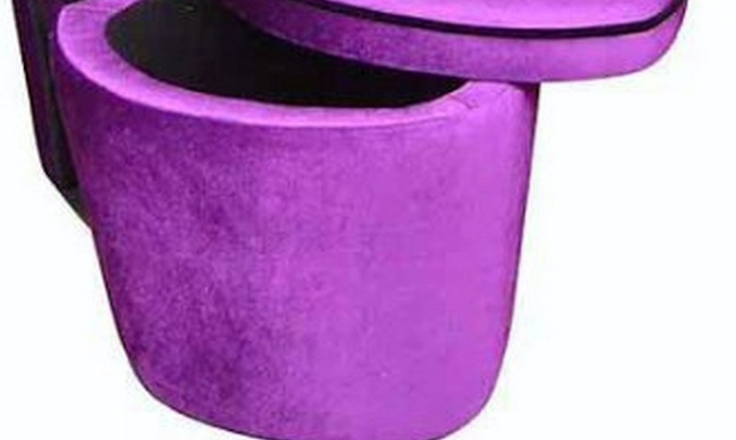 32.86" In Purple W Black Sole High Heel Storage Chair Purple Black Wood Fabric