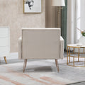 Coolmore Velvet Armchair Single Sofa Modern Tufted Upholstered Side Reading Chairs With Arm And Gold Metal Leg For Living Room Bedroom Beige Beige Foam Velvet