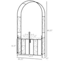 Outsunny 7.5' Metal Garden Arch With Gate, Garden Arbor Trellis For Climbing Plants, Roses, Vines, Wedding Arch For Outdoor Garden, Lawn, Backyard, Black Black Steel