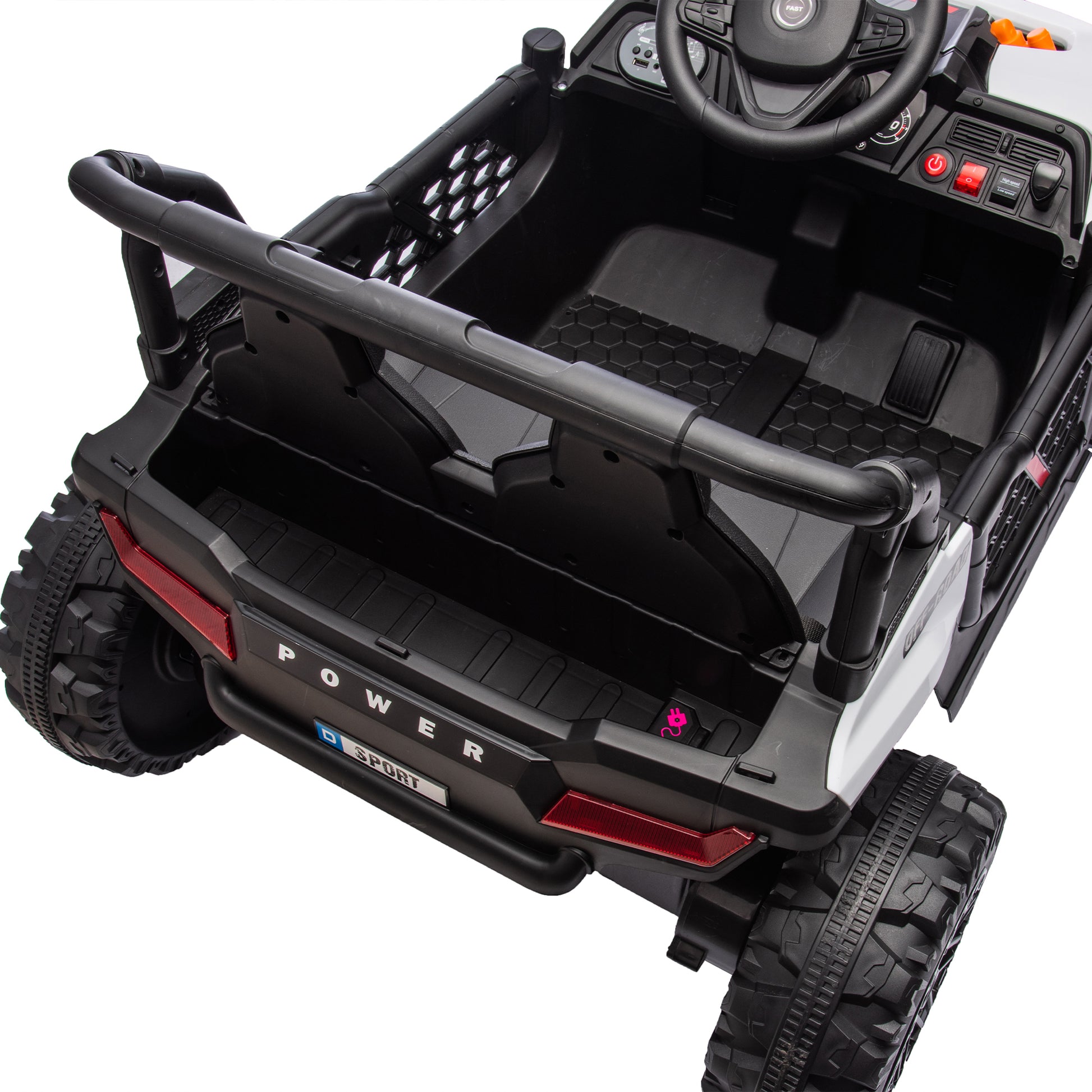 24V Kids Ride On Utv,Electric Toy For Kids W Parents Remote Control,Four Wheel Suspension,Low Start,Adjustable Speed,Multimedia Player,Early Education,Bluetooth,Rear Storage Space For Kids Aged 3 .