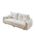 Lamb'S Wool 2 Seater Cushion Sofa 90'' Comfortable Sofa For Living Room Bedroom And Other Casual Spaces Lamb'S Wool Sofa With 2 Cushions And 2 Ball Pillows. Beige Two Sets Beige Foam Fabric 4 Seat