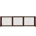 Pawhut Freestanding Pet Gate, Wooden Dog Gate With 28