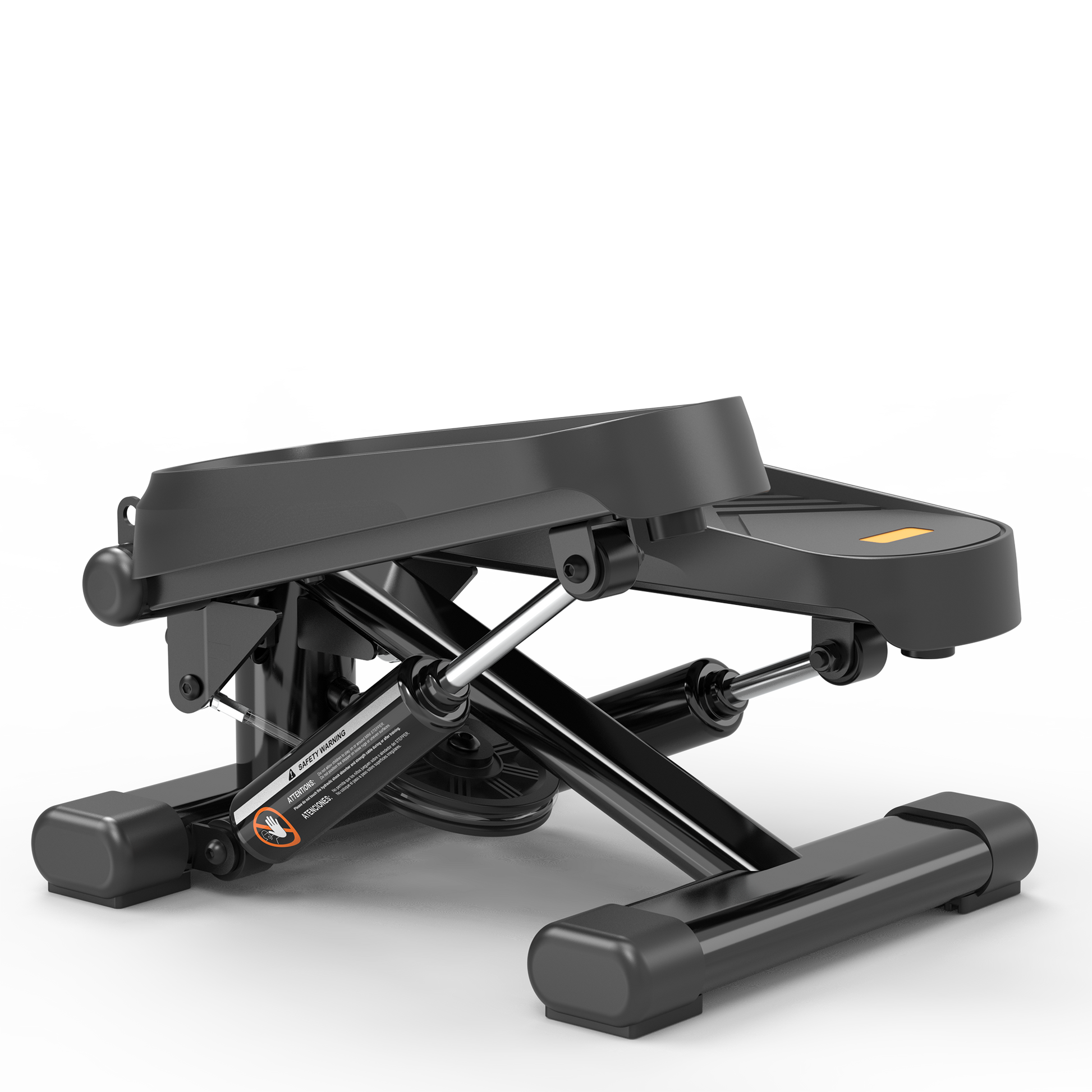 Home Office Exercise 330Lbs Capacity Mini Stepper With Resistance Bands And Lcd Monitor Black Steel