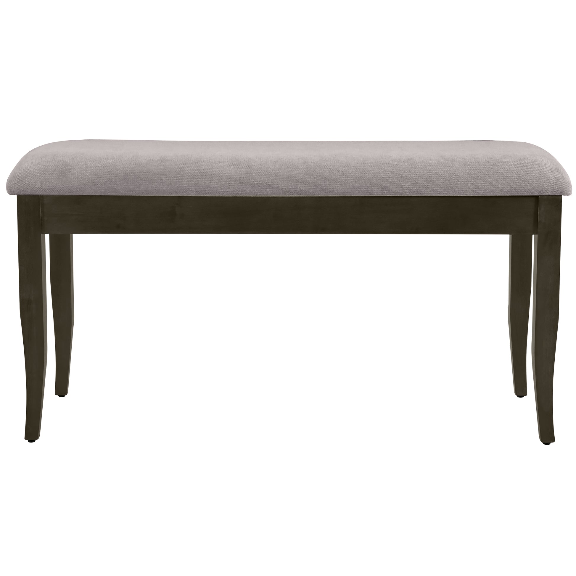 Retro 6 Piece Trestle Dining Table Set With Upholstered Dining Chairs And Dining Bench, Smooth Dining Backs For Dining Room, Living Room, Kitchen, Gray Gray Wood Dining Room Solid Wood Rubberwood Rectangular Dining Table With Chair And Bench Upholstered