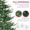 Homcom 9 Foot Artificial Christmas Tree, Pine Hinged Xmas Tree With 1939 Realistic Branches, Steel Base, Auto Open, Green Green Plastic