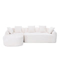 Coolmore Boucle Sofa 3 Seater For Living Room Oversized Comfy Sofa L Shape Sofa Couch With Chaise Home Furniture Sleeper Sectional Sofa For Apartment, Office Left Hand Facing Beige Beige Primary Living Space Foam Boucle 3 Seat