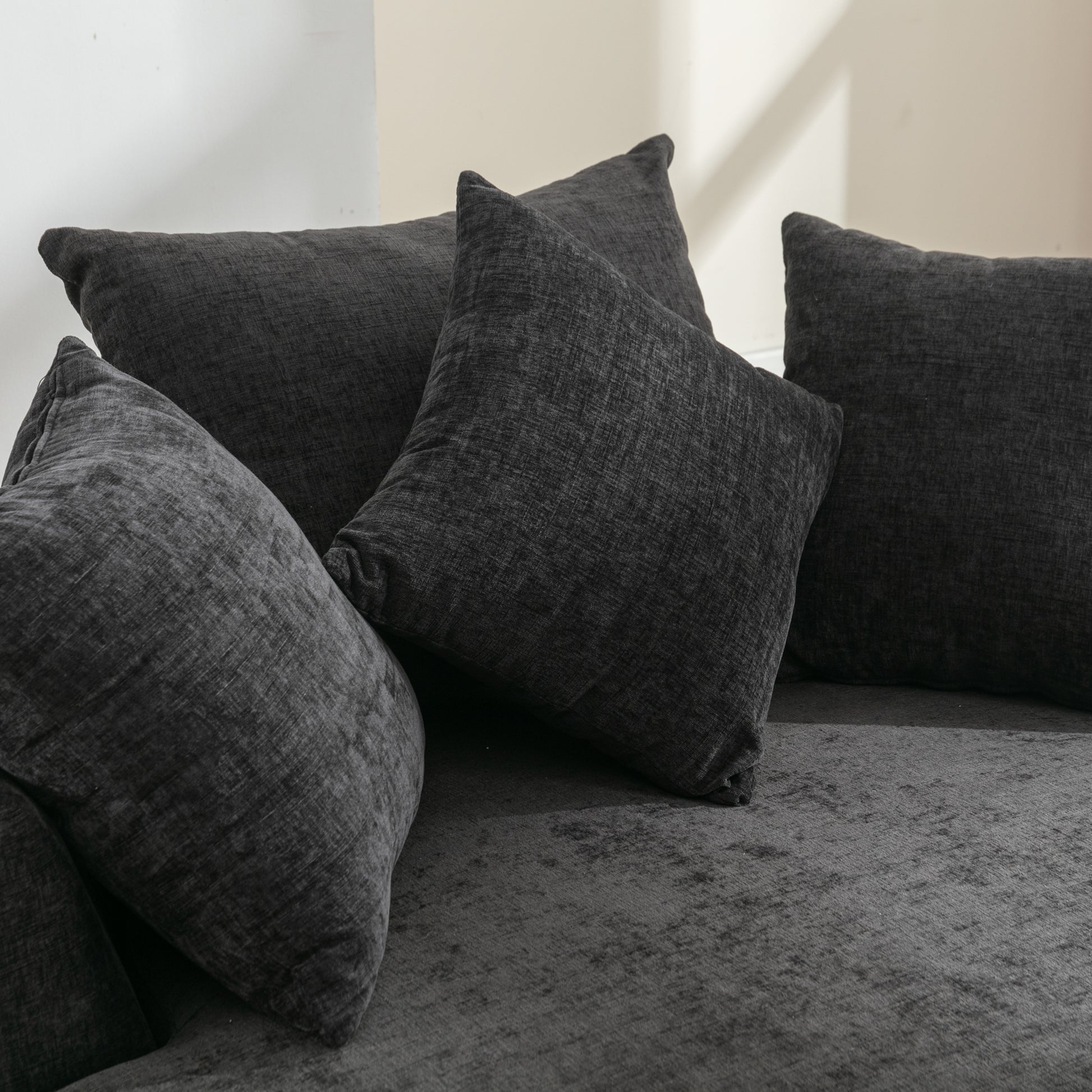 Orisfur. 360 Swivel Accent Barrel Chair With Storage Ottoman & 4 Pillows, Modern Chenille Leisure Chair Round Accent For Living Room, Gray Gray Foam Chenille