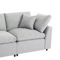 Down Filled Upholstery Convertible Sectional Sofa, L Shaped Couch With Reversible Chaise Light Gray Polyester 4 Seat