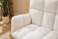 Modern Single Sofa Armchair With High Backrest Comfy Reading Chair For Small Spaces Living Room Bedroom Apartment Color:White White Teddy