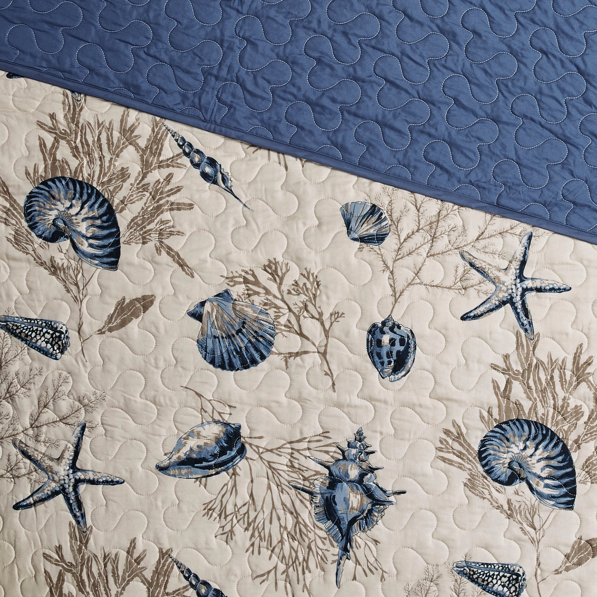 Brushed Microfiber Quilt Set With Throw Pillows Blue Full Queen Full Blue Polyester