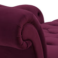 Samuel Tufted Roll Arm Chaise Lounge, Burdy Velvet Burgundy Foam Velvet