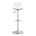 Modern Minimalist Bar Chairs And Bar Stools. Can Rotate 360 And Adjust Lifting. Pet Backrest And Pu Seats. Set Of 2. Suitable For Bars, Restaurants, And Front Desk Cashiers. W1151P172644 White Pu