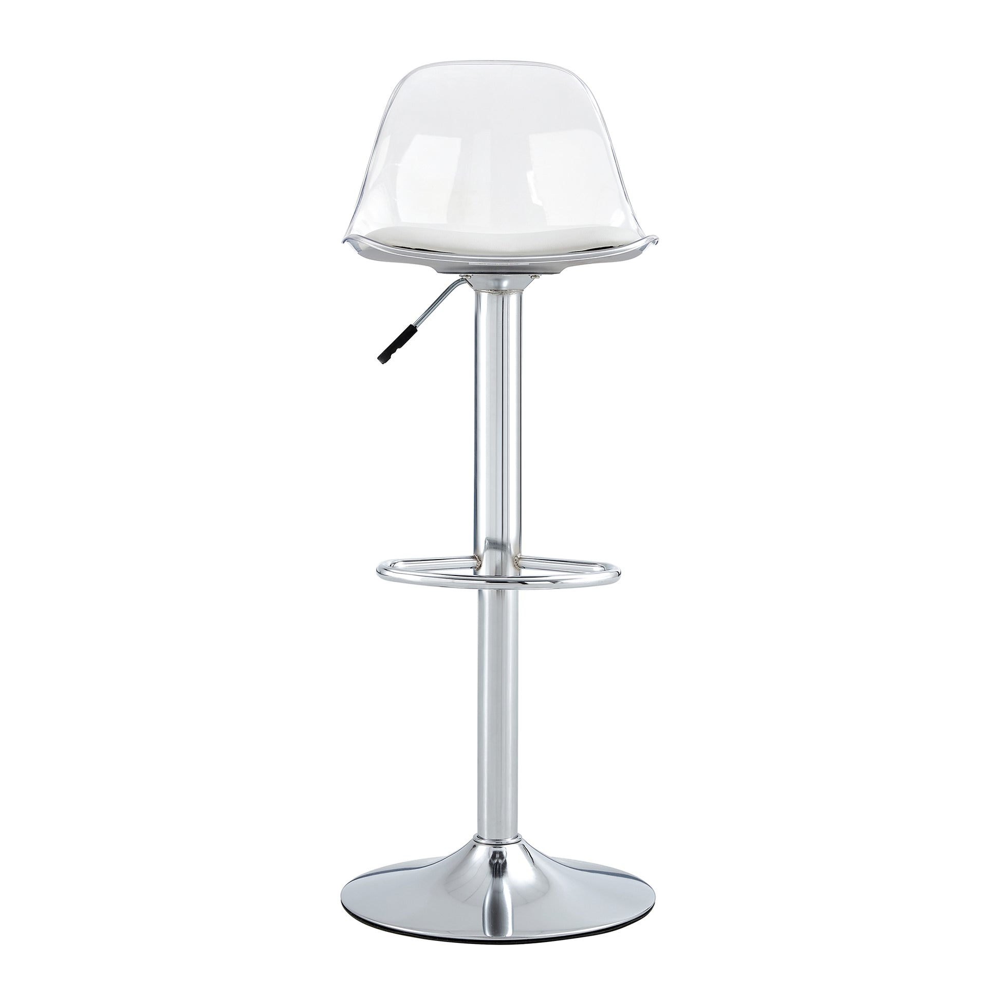 Modern Minimalist Bar Chairs And Bar Stools. Can Rotate 360 And Adjust Lifting. Pet Backrest And Pu Seats. Set Of 2. Suitable For Bars, Restaurants, And Front Desk Cashiers. W1151P172644 White Pu