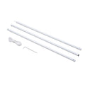 Outsunny Sun Sail Shade Canopy Adjustable Installation Pole Pipe Kit White Dark Grey Iron