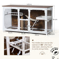 Wooden Cat House, Cat Villa, Cat Cages Indoor, Tv Stand With Cat House White Vintage American Design Cat Particle Board