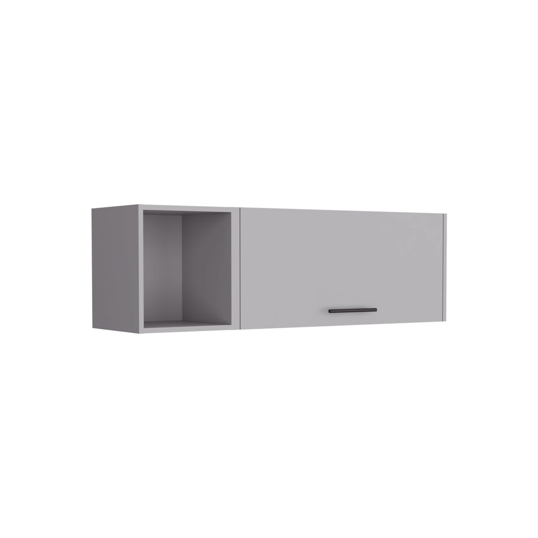 Aster 47" W Wall Cabinet With Lift Up Door Cabinet And Open Shelf Smoke Grey Particle Board