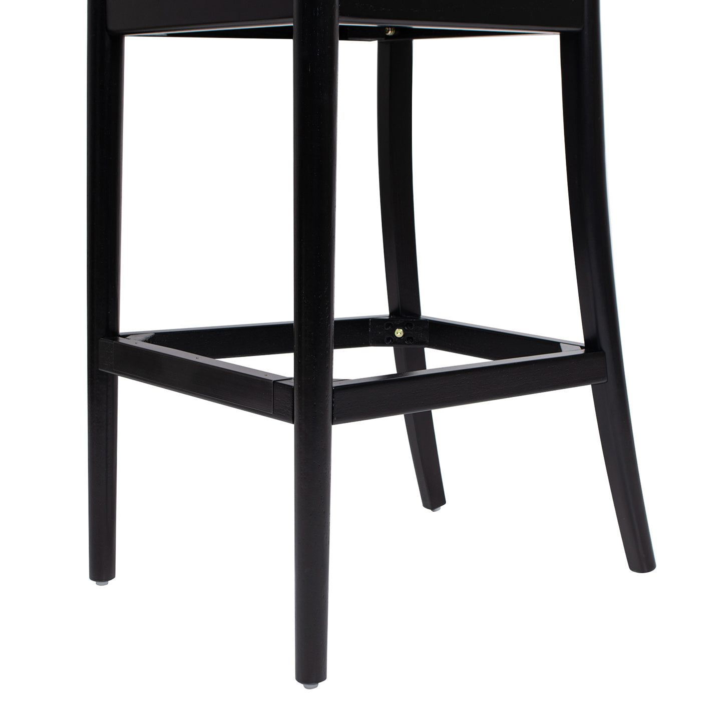 Panama 30.5" Curved Back Cane Rattan Bar Stool, Set Of 2, Ebony Black Boucle Black Foam Wood Fabric Rattan