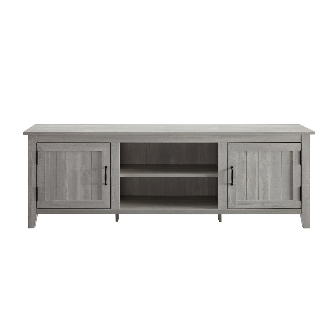 Modern Farmhouse 2 Door Grooved 70" Tv Stand For 85" Tvs Stone Grey Stone Gray Mdf