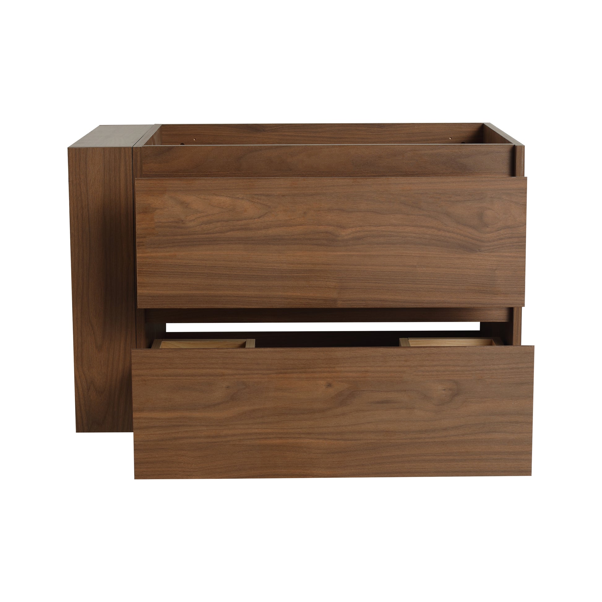 30" Wall Mounting Bathroom Vanity, Soft Close Drawer Only Vanity, Without Basin 2 Brown Oak 1 Bathroom Wall Mounted Modern Plywood