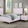 Pink High Gloss 2 Drawer Nightstand Pink 2 Drawers Bedroom Rectangle Drawers Wood Metal