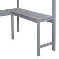 Full Size Loft Bed With Desk And Shelf Gray Full Gray Solid Wood