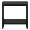 Accent Table, Side, End, Narrow, Small, 2 Tier, Living Room, Bedroom, Black Laminate, Black Metal, Contemporary, Modern Black Particle Board