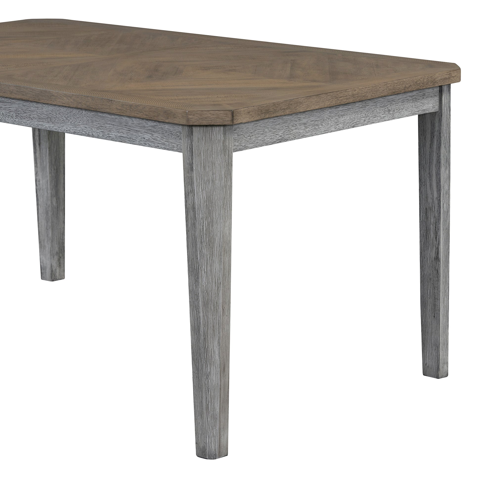 7 Piece Farmhouse Dining Set Classic Rustic Table And 6 High Back Design Chairs For Dining Room, Kitchen Brown Gray Brown Gray Solid Wood Mdf