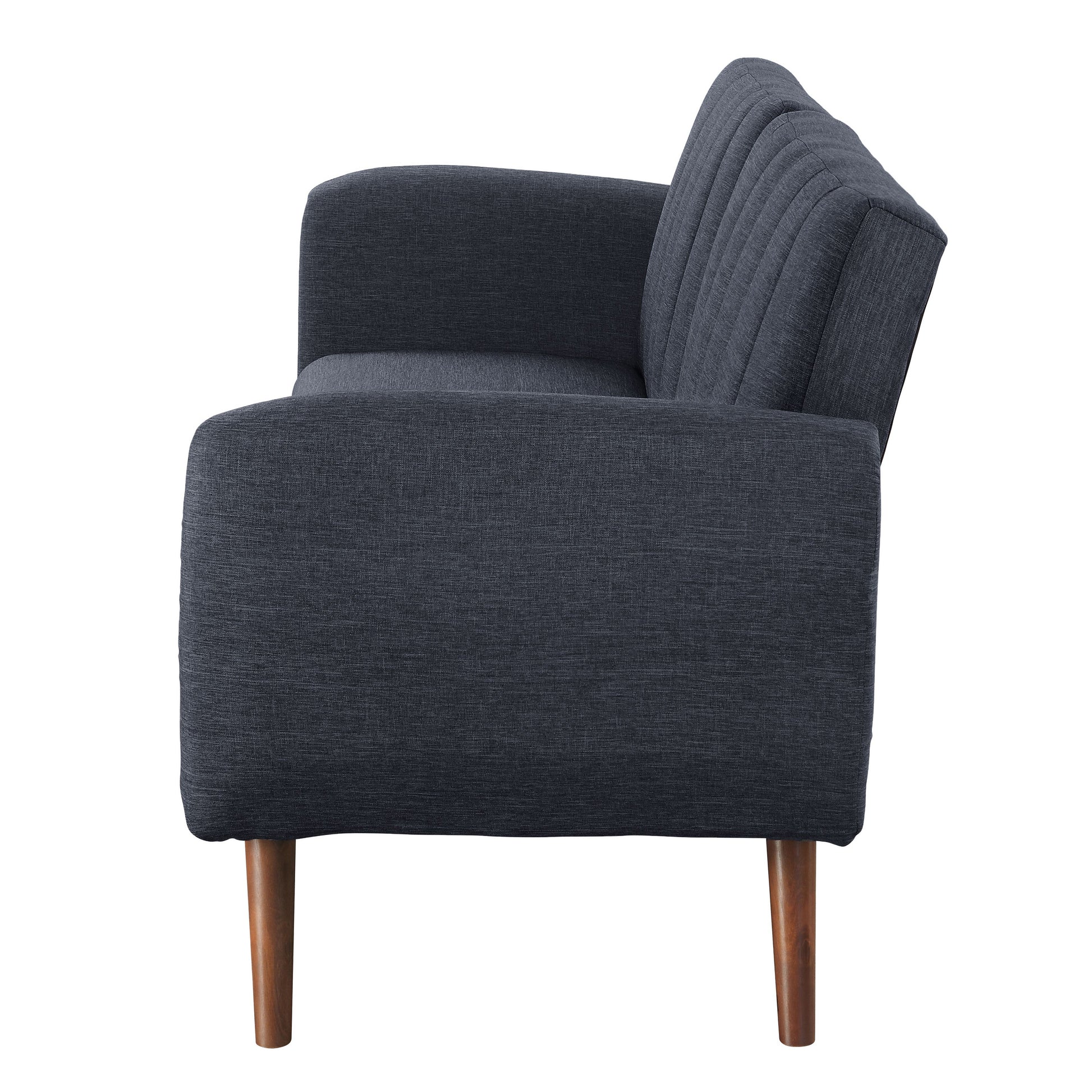 Grey And Walnut Upholstered Adjustable Sofa Grey Linen Wood Primary Living Space Split Back Modern Eucalyptus Foam Linen 2 Seat