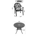 Cushions In Random Colors 3 Piece Set Of Cast Aluminum Patio Furniture With Cushions Yes Dining Set Black Seats 2 Rust Resistant Frame Water Resistant Cushion Garden & Outdoor Complete Patio Sets Aluminium