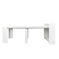 Modern Extendable Dining Table With Storage White Mdf