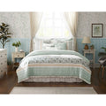 9 Piece Cotton Percale Comforter Set Aqua Queen Queen Aqua Polyester