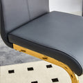 Modern Pu Leather Upholstered Bar Chairs With C Shaped Gold Plated Metal Legs Are Suitable For Dining Rooms, Kitchens, Terraces And Guest Office Chairs Gray Pu