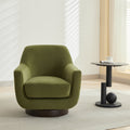 U Shaped Fully Assembled Swivel Chair Velvet Accent Chair Armchair Round Barrel Chair For Living Room Bedroom, Green Green Velvet