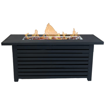 Steel Propane Natural Gas Outdoor Fire Pit Table With Lid Black Garden & Outdoor Modern Stone Steel