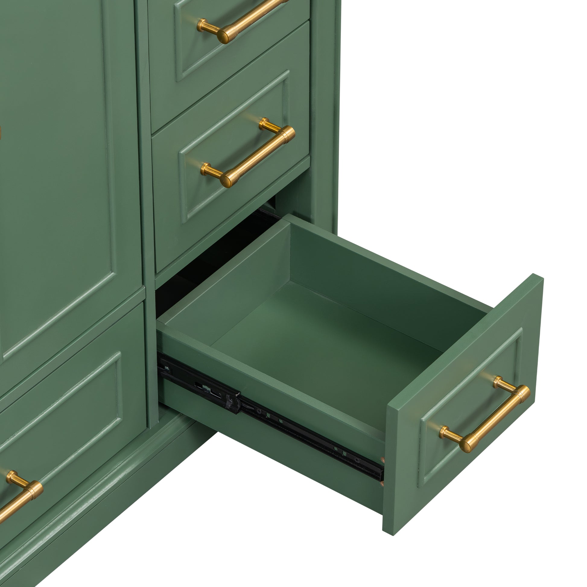 Cabinet Only 36" Green Traditional Bathroom Vanity Sink Not Included Green Bathroom American Traditional Solid Wood Mdf