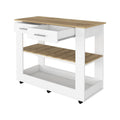 Brooklyn 46 Kitchen Island, Two Shelves, Two Drawers Multicolor Kitchen Contemporary Rectangular Kitchen Carts Melamine Engineered Wood Medium 40 55In