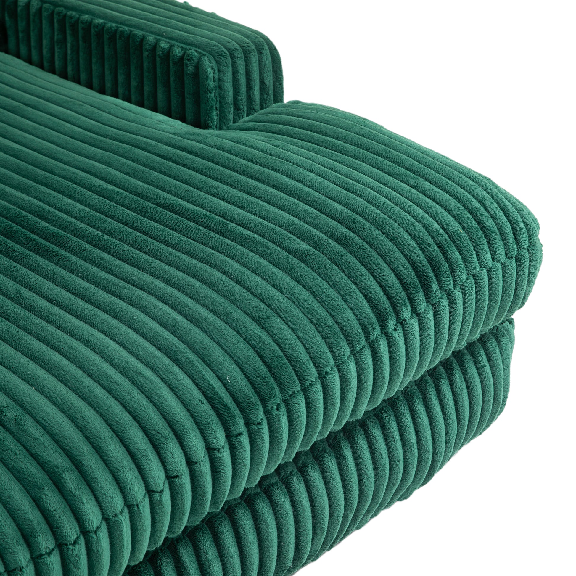 Coolmore Corduroy Lazy Sofa With 3 Back Pillows,Comfy Sofa Deep Seat Couch For Living Room,Club Emerald Emerald Primary Living Space Foam Corduroy 1 Seat