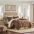 4 Piece Comforter Set Burdy King King Multicolor Polyester