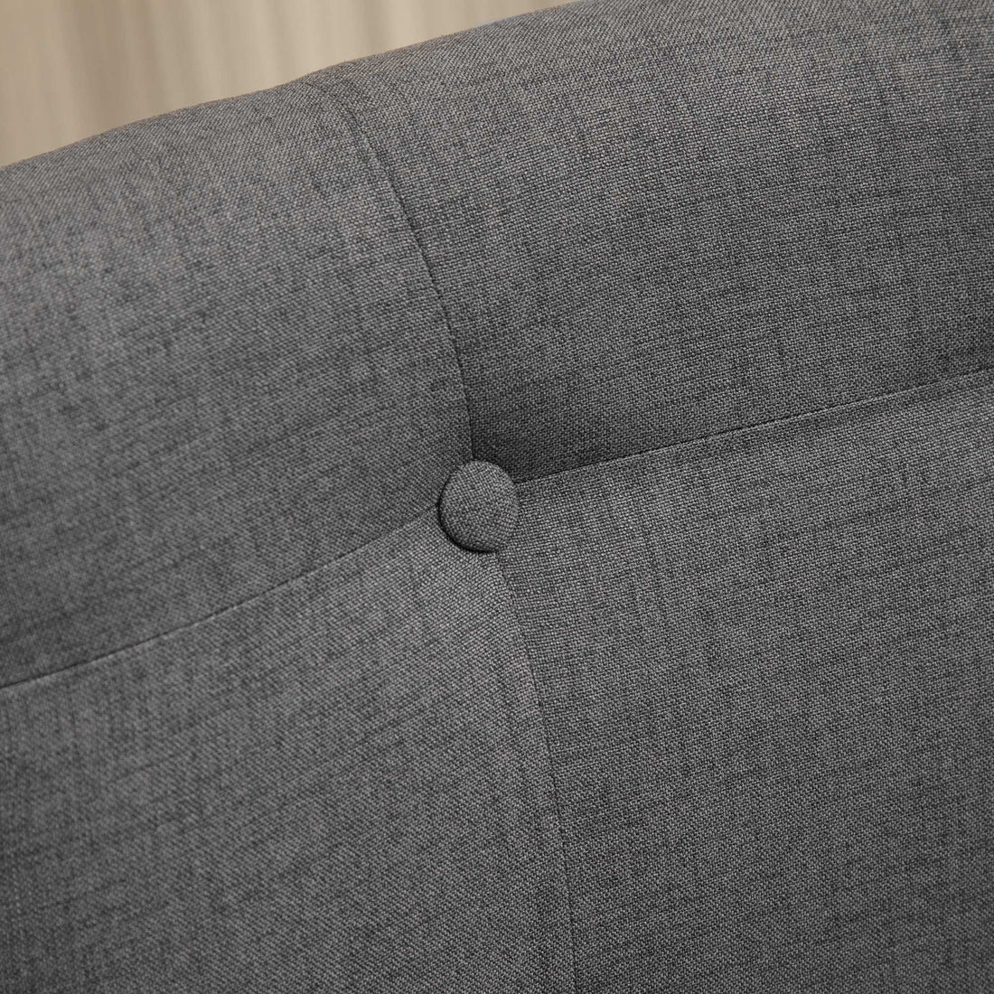 Homcom Counter Height Bar Stools Set Of 2, Fabric Tufted Swivel Barstools 26.5 Inch Seat Height With Rubber Wood Legs And Footrest For Dining Room, Kitchen, Pub, Grey Dark Grey Rubber Wood