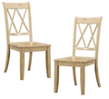 5Pc Dining Set Natural Finish Table And 4X Side Chairs Buttermilk Finish Wooden Kitchen Dining Room Furniture Wood Wood Cream Brown Seats 4 Wood Dining Room 4 Leg Rectangular Dining Table With Chair Wood