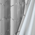 Total Blackout Metallic Print Grommet Top Curtain Panel Only 1 Pc Panel Grey Silver Microfiber